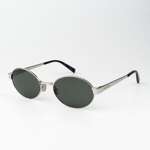 Saint Laurent Men Sunglasses Silver Grey Oval SL692 002 BRAND NEW